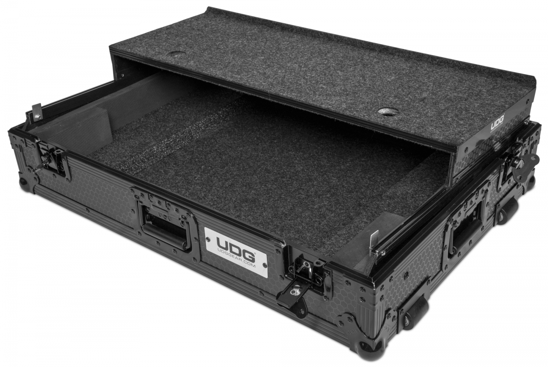 UDG Ultimate Flight Case Pioneer XDJ-RX3 Black Plus (Laptop Shelf + Wheels)