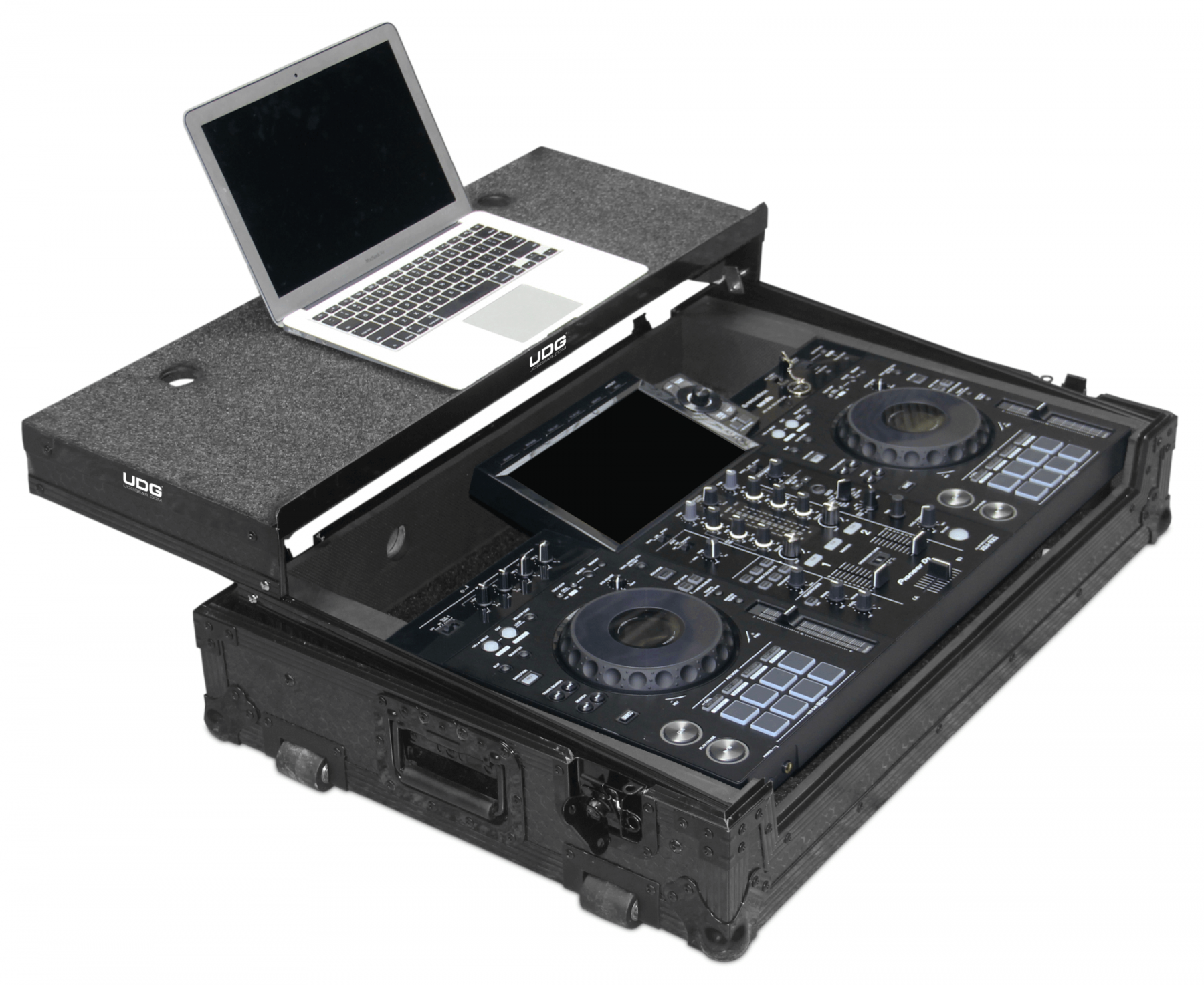UDG Ultimate Flight Case Pioneer XDJ-RX3 Black Plus (Laptop Shelf + Wheels)