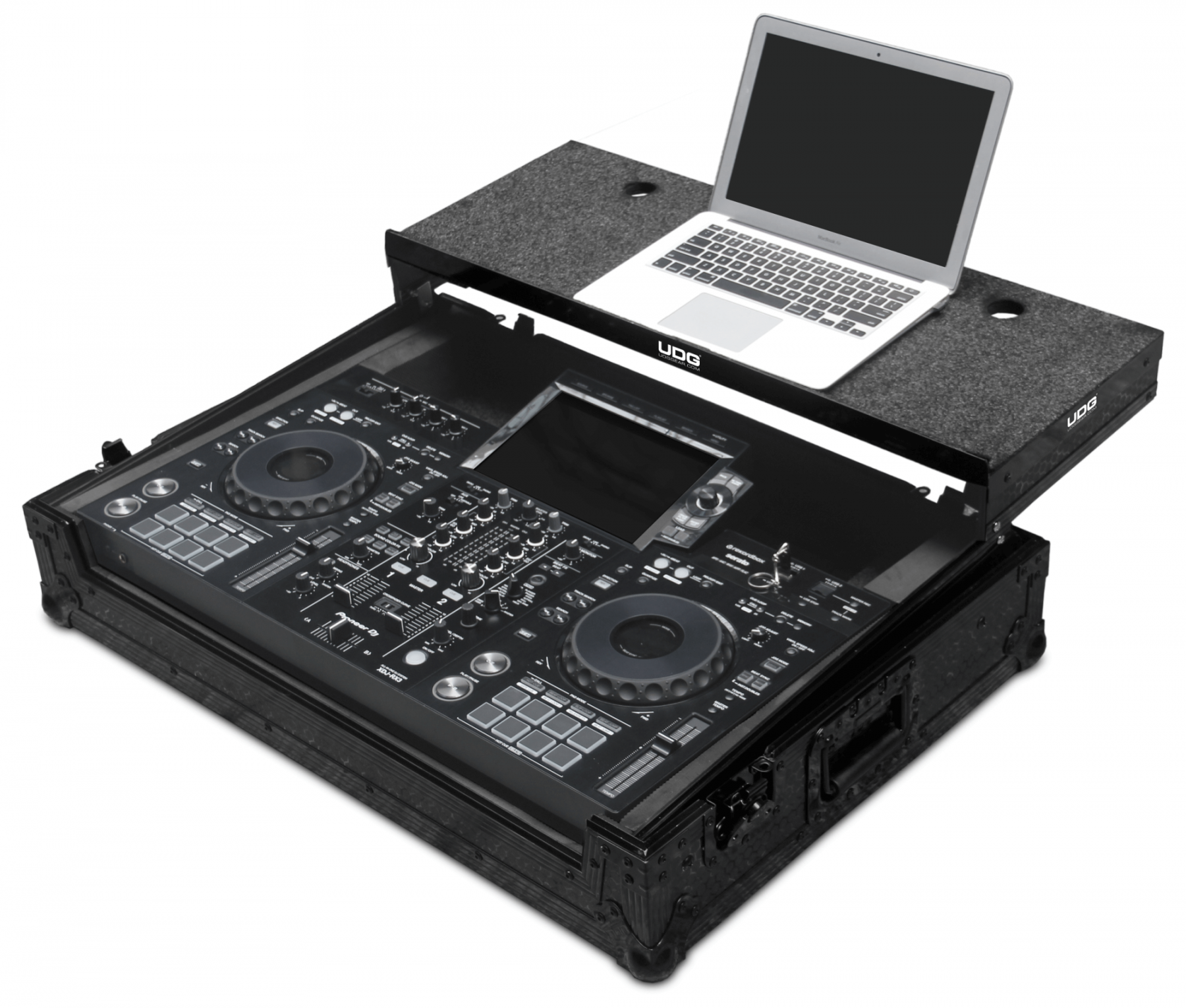 UDG Ultimate Flight Case Pioneer XDJ-RX3 Black Plus (Laptop Shelf + Wheels)
